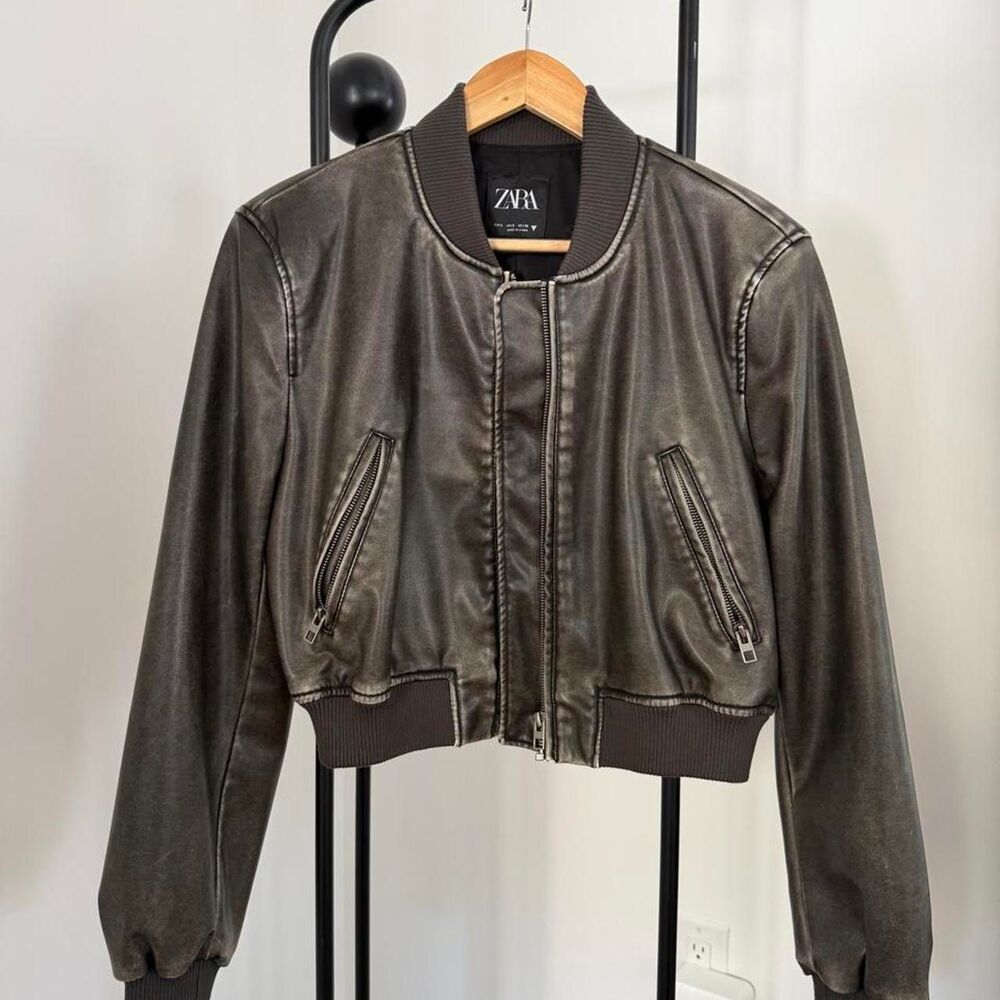 Zara Women's Khaki and Brown Jacket